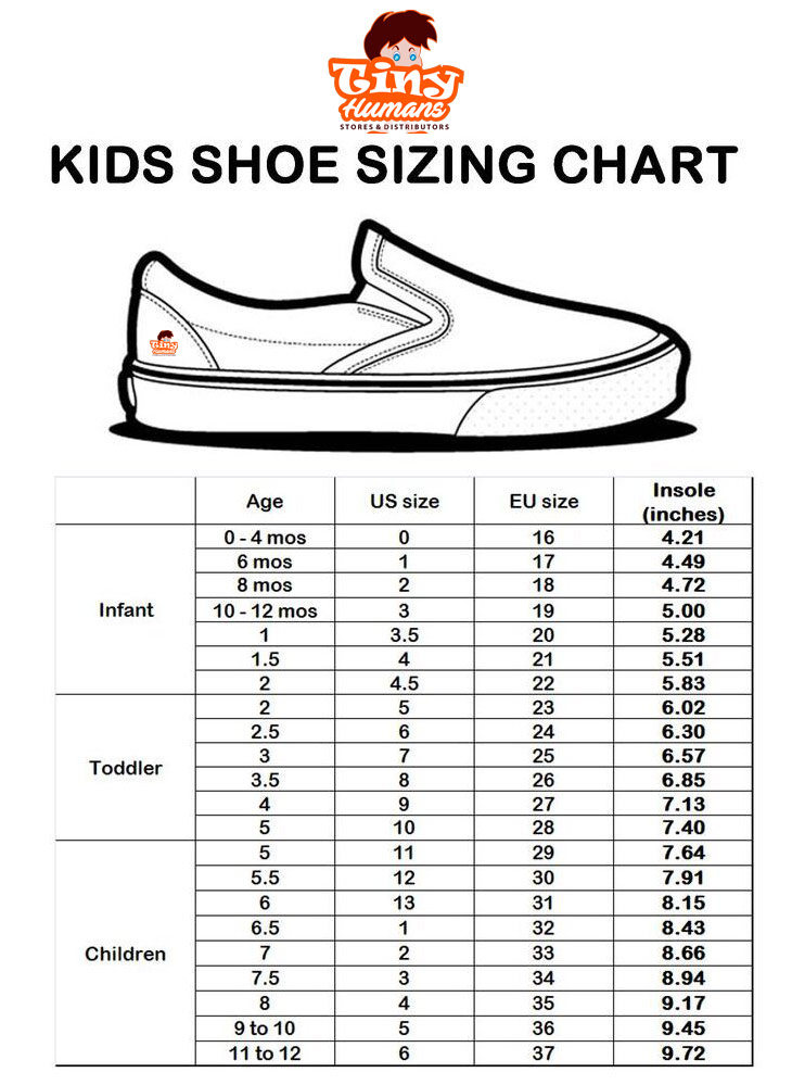TinyHumans Shoe Size Char